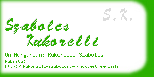 szabolcs kukorelli business card